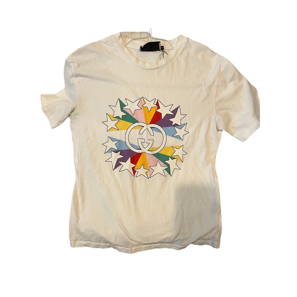 Gucci Interlocking Logo Streetwear White T-Shirt Mens S